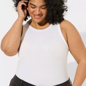 Torrid Super Soft Rib Knit Tank Top Size 0 White Sleeveless